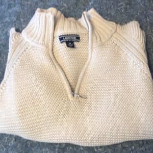 Lands End zip Neck khaki sweater size 1X